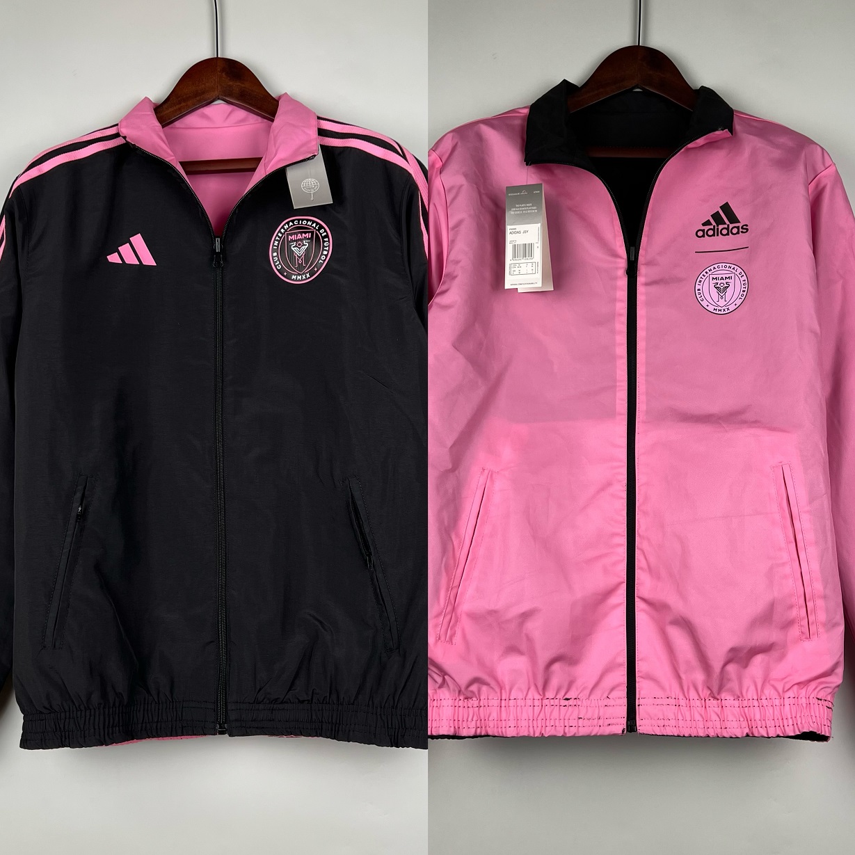 AAA Quality Inter Miami 23/24 Reversible Wind Coat-Black/Pink